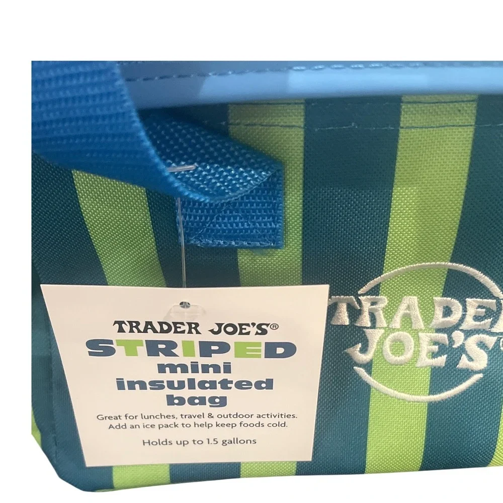 NWT Trader‎ Joe's Striped Mini Insulated Cooler Tote May 2026 Limited Edition